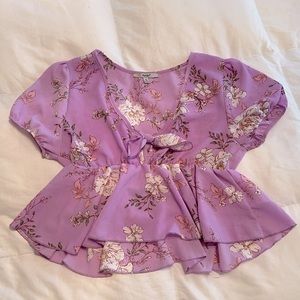 NWOT! Floral Peplum Crop Top